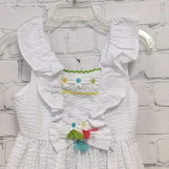 Bonnie Jean White Spring Embroidered Dress size 3T - Picture 3 of 7